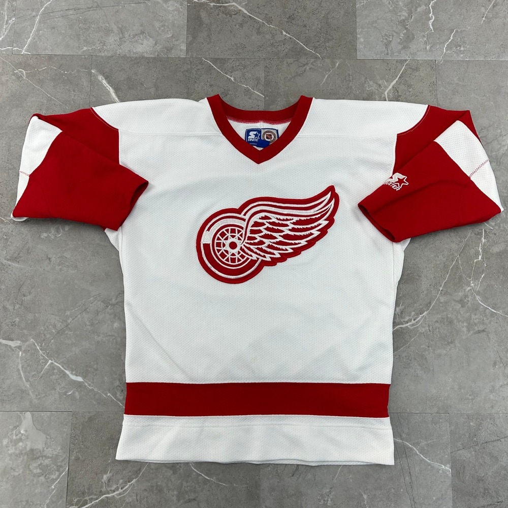Vintage Starter Detroit Red Wings Hockey Jersey Youth Small NHL Sweater Stitched